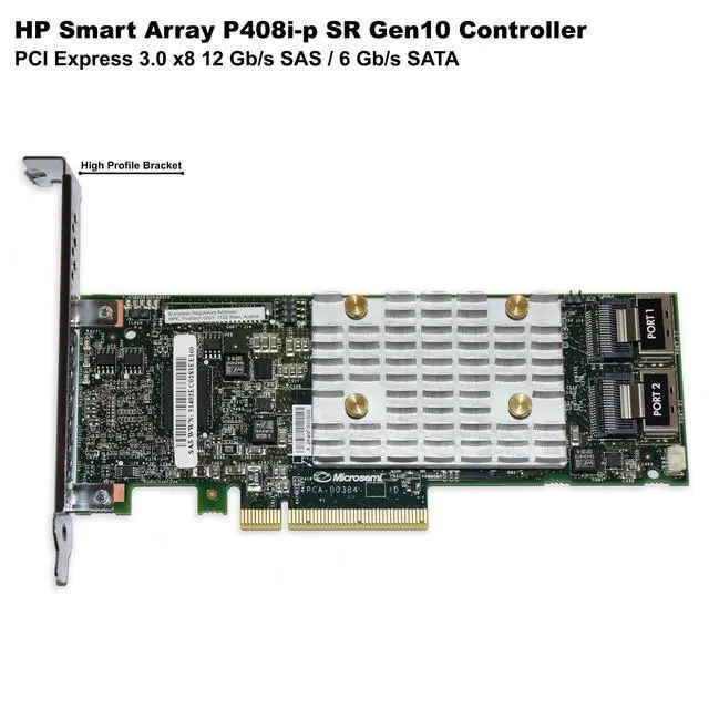Alt view image 2 of 14 - HP Smart Array P408i-p SR Gen10 PCI Express 3.0 x8 12Gb/s SAS RAID Card 836269-001