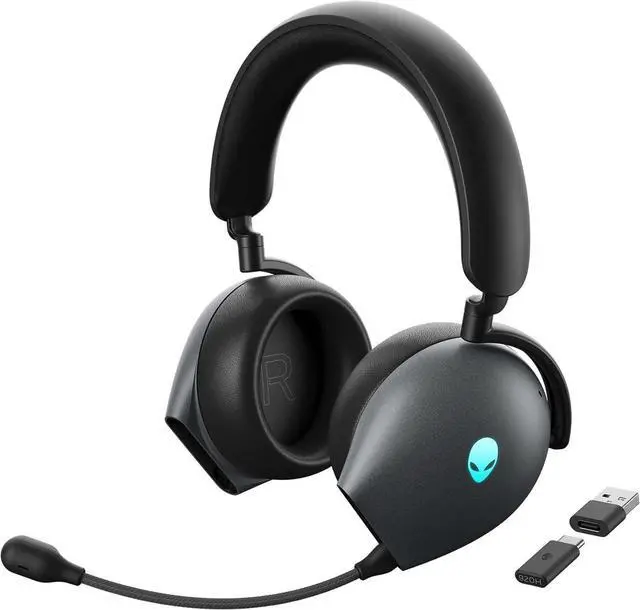Main image of Alienware AW920H Tri-Mode Wireless Gaming Headset - Dolby Atmos Virtual Surround Sound, Active Noise Cancelling, AI-driven Noise-Cancelling microphone, USB-C Wireless Dongle - Dark Side of the Moon