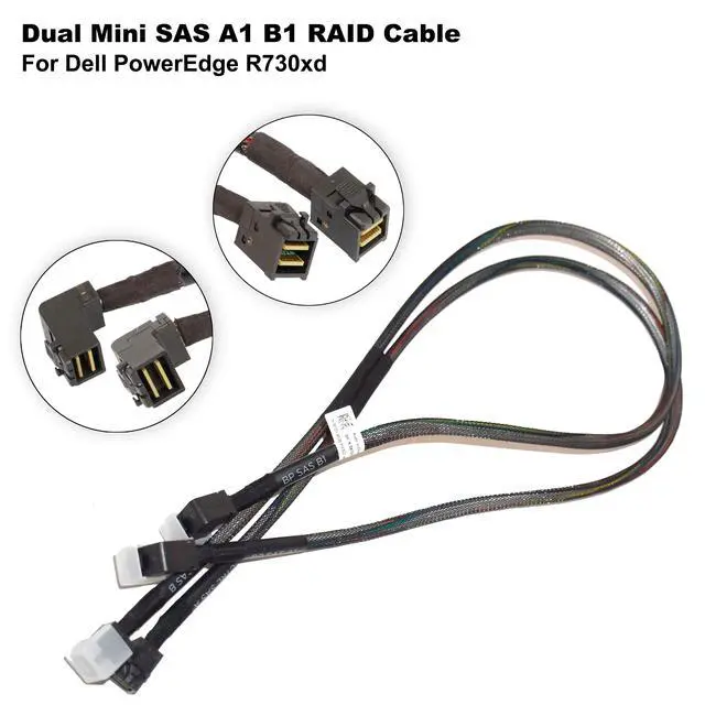 Alt view image 2 of 7 - Dell PowerEdge R730xd 24 Bay Dual Mini SAS A1 B1 RAID Cable 8T05V