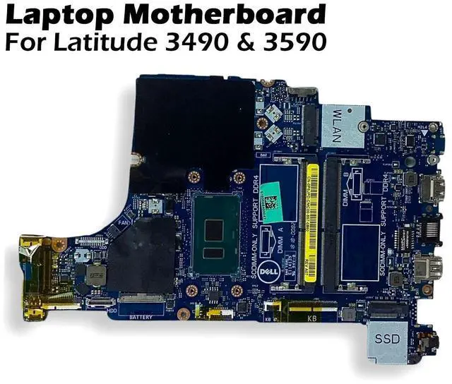 Alt view image 2 of 7 - Dell Latitude 3490 & 3590 Laptop Motherboard Core i3-7130U 2.7GHz P6JPD