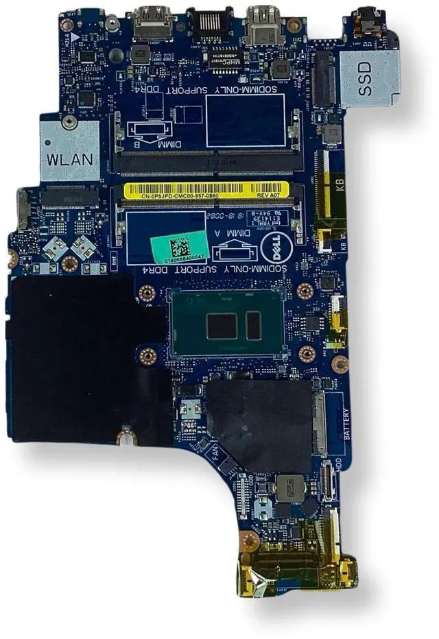 Alt view image 4 of 7 - Dell Latitude 3490 & 3590 Laptop Motherboard Core i3-7130U 2.7GHz P6JPD