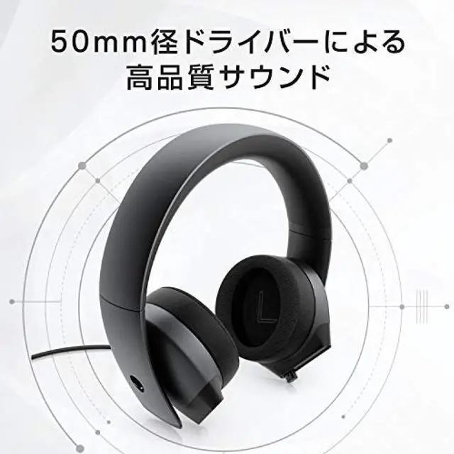 Alt view image 2 of 14 - ALIENWARE 7.1 Gaming Headset with High Quality High Resolution Noise Canceling Microphone 3.5mm USB (DAC) AW510H Dark Side of the Moon