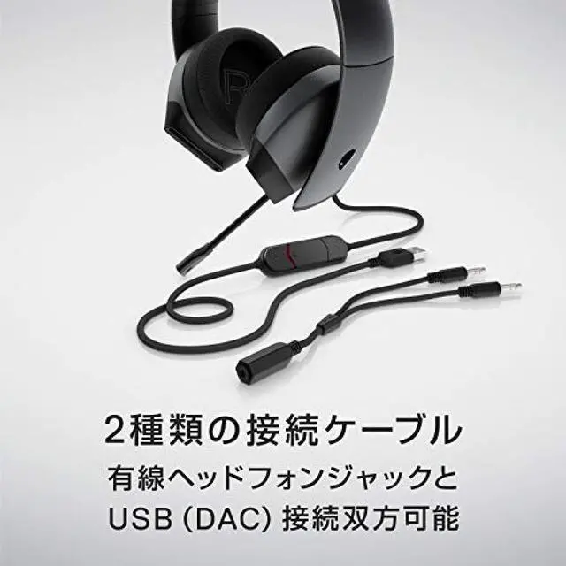 Alt view image 3 of 14 - ALIENWARE 7.1 Gaming Headset with High Quality High Resolution Noise Canceling Microphone 3.5mm USB (DAC) AW510H Dark Side of the Moon