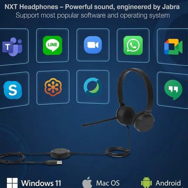 Alt view image 6 of 7 - NXT Technologies UC-2000 Stereo Headset, Sound by Jabra Headset , with Noise-Canceling Mic & Adjustable Headband, USB-A Wired Headphone Works with Online Meeting Platforms, On-Ear Long-Lasting Comfort