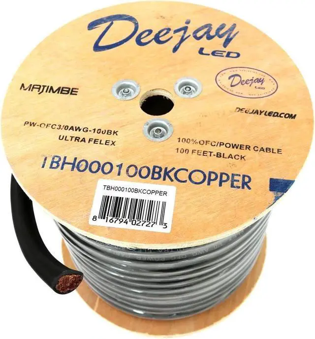 Alt view image 6 of 9 - DEEJAYLED 3 ZERO GAUGE 100 FT BLACK