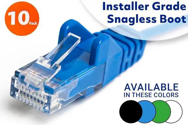 Alt view image 4 of 6 - Intellinet Cat6 U/UTP Slim Network Patch Cable, 7 ft., Blue, 10-Pack, 10G, 250 MHz, 100% Copper, 30 AWG, RJ45, Stranded, Snag-free, Gold-plated Contacts