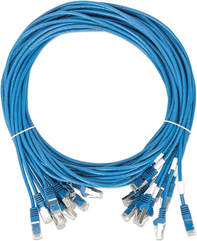 Alt view image 6 of 6 - Intellinet Cat8.1 U/FTP Slim Network Patch Cable, 7 ft., Blue, 10-Pack, 40G, 2 GHz, 100% Copper, 30 AWG, RJ45, Stranded, Snag-free, Gold-plated Contacts