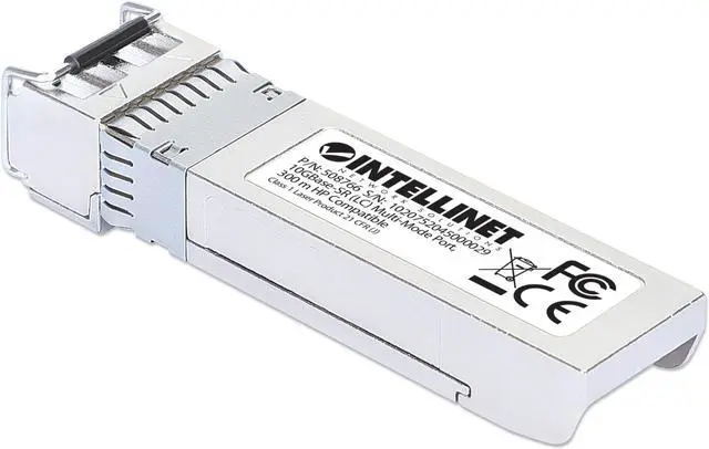 Alt view image 2 of 5 - Intellinet 10 Gigabit Fiber SFP+ Optical Transceiver Module, 10GBase-SR (LC) Multi-Mode Port, 300 m (984 ft.), HPE-compatible, Silver