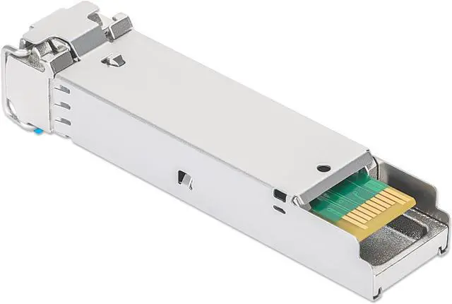 Alt view image 4 of 5 - Intellinet Industrial Gigabit Fiber SFP Optical Transceiver Module, 1000Base-LX (LC) Single-Mode Port, 10 km (6.2 mi.), MSA-compliant for Maximum Compatibility, Silver