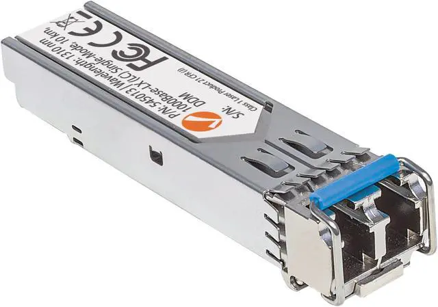 Alt view image 14 of 18 - Intellinet Gigabit Fiber SFP Optical Transceiver Module, 1000Base-LX (LC) Single-Mode Port, 10 km (6.2 mi.)