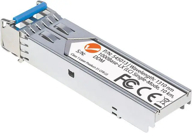 Alt view image 16 of 18 - Intellinet Gigabit Fiber SFP Optical Transceiver Module, 1000Base-LX (LC) Single-Mode Port, 10 km (6.2 mi.)