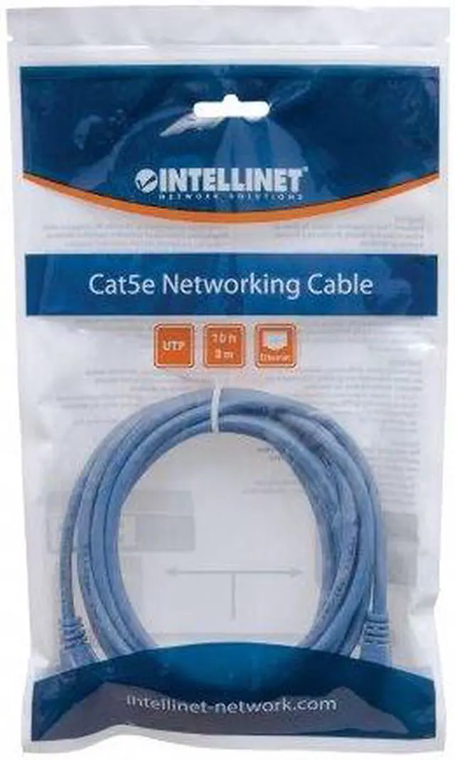 Alt view image 8 of 8 - Intellinet Network Cable, Cat5e, UTP, RJ45 Male / RJ45 Male, 0.15 m (0.5 ft.), Blue