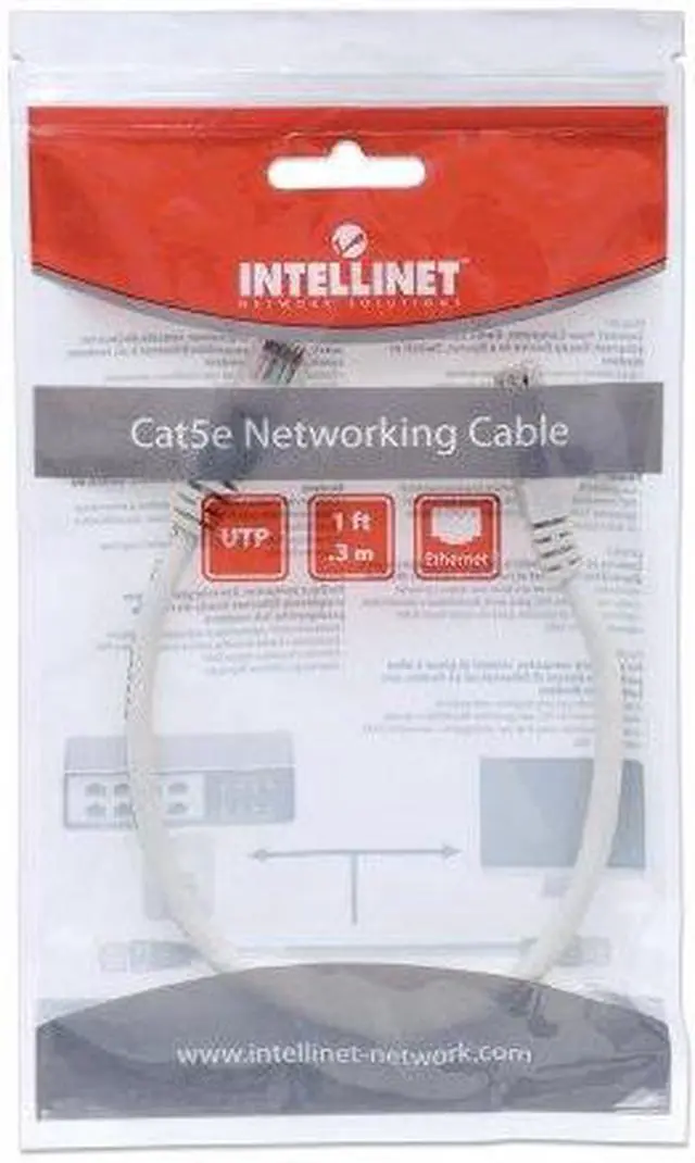 Alt view image 5 of 5 - Intellinet Network Cable, Cat5e, UTP, RJ45 Male / RJ45 Male, 22.5 m (75 ft.), White