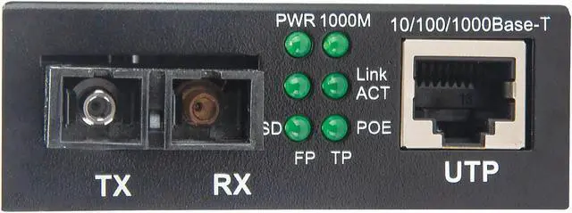 Alt view image 3 of 6 - Intellinet Gigabit PoE+ Media Converter, 1000Base-T RJ45 Port to 1000Base-LX (SC) Single-Mode, 20 km (12.4 mi.), PoE+ Injector