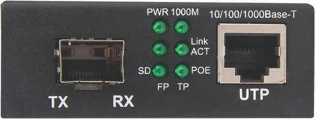 Alt view image 3 of 11 - Intellinet Gigabit PoE+ Media Converter, 1 x 10/100/1000Base-T RJ45 Port to 1 x SFP Port, PoE+ Injector
