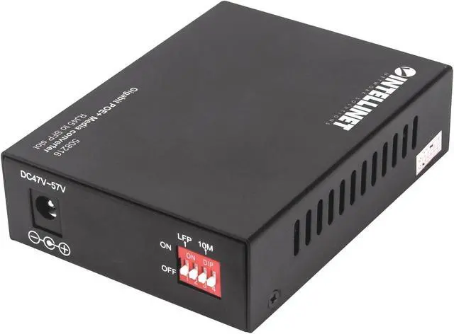 Alt view image 4 of 11 - Intellinet Gigabit PoE+ Media Converter, 1 x 10/100/1000Base-T RJ45 Port to 1 x SFP Port, PoE+ Injector