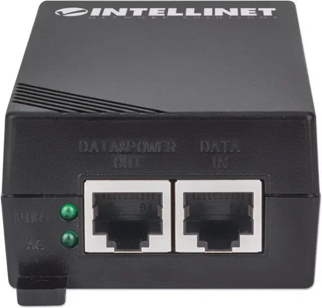 Alt view image 2 of 13 - Intellinet Gigabit High-Power PoE+ Injector, 1 x 30 W Port, IEEE 802.3at/af Compliant, Plastic Housing