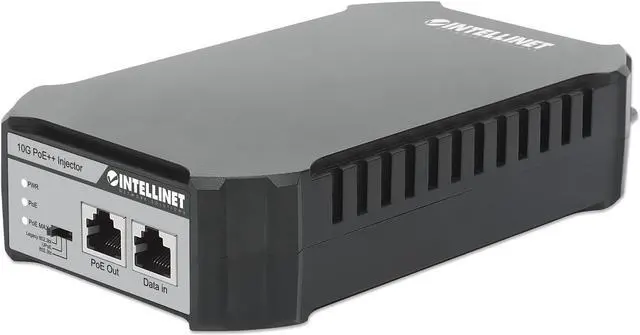 Main image of Intellinet 10G PoE++ Injector, One 95 W Port, IEEE 802.3bt (4PPoE) Compliant, Plastic Housing, Wall-mount Option