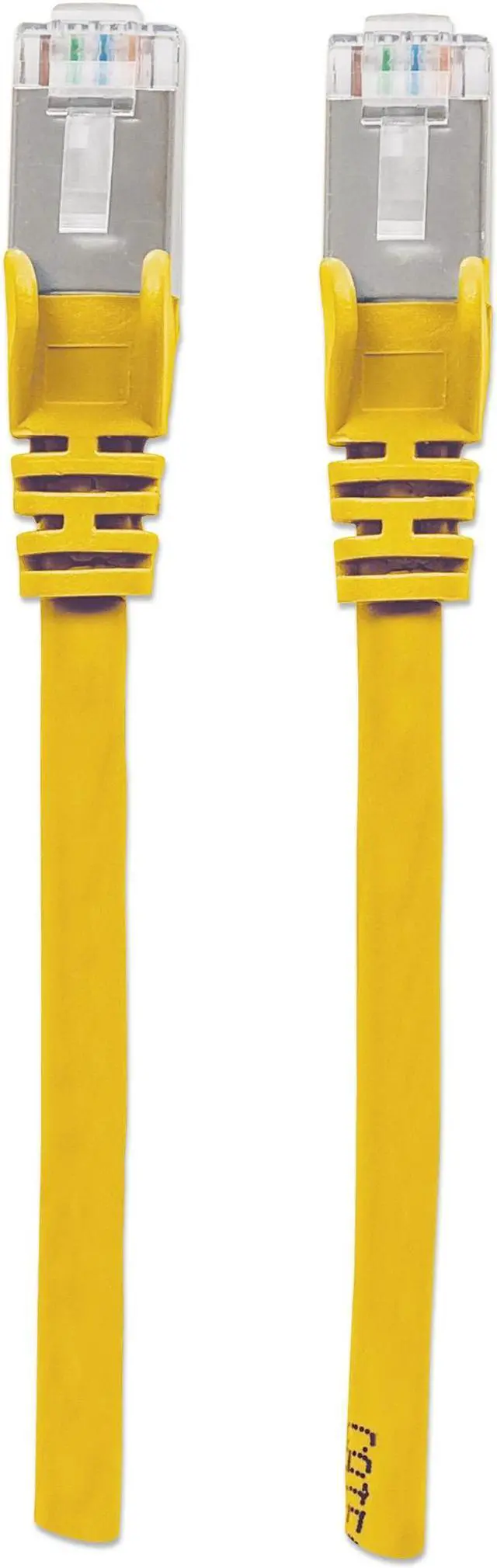 Alt view image 4 of 6 - Intellinet Cat6a S/FTP Network Patch Cable, 1 ft., Yellow, 10G, 500 MHz, 100% Copper, 26 AWG, RJ45, Stranded, Snag-free, Gold-plated Contacts