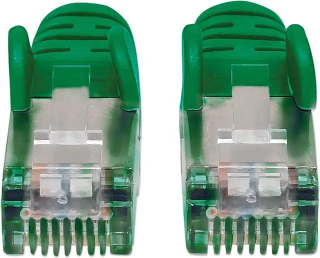 Alt view image 3 of 6 - Intellinet Cat6a S/FTP Network Patch Cable, 3 ft., Green, 10G, 500 MHz, 100% Copper, 26 AWG, RJ45, Stranded, Snag-free, Gold-plated Contacts