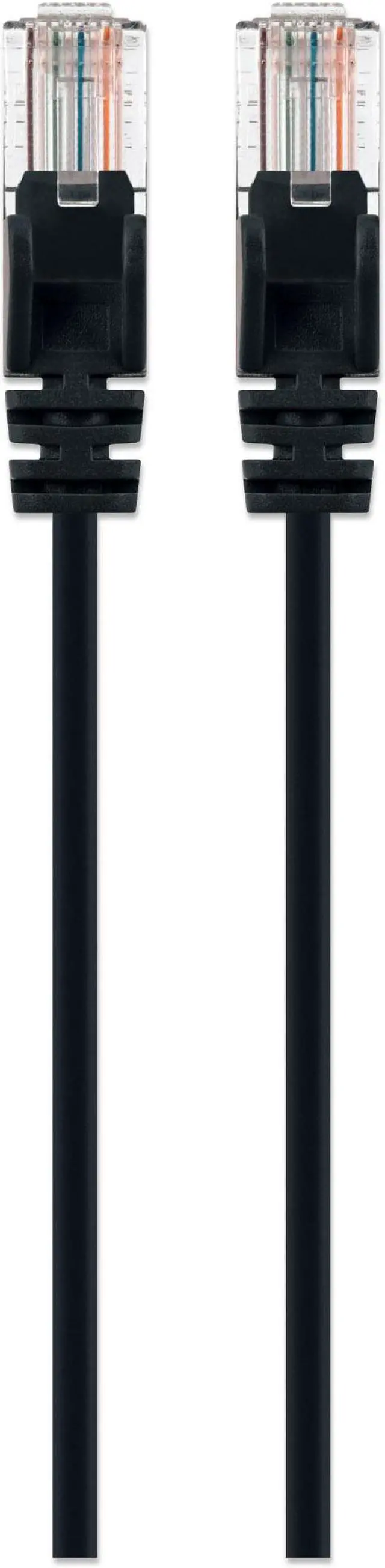 Alt view image 4 of 4 - Intellinet Cat6a U/UTP Slim Network Patch Cable, 7 ft., Black, 10G, 500 MHz, 100% Copper, 30 AWG, RJ45, Stranded, Snag-free, Gold-plated Contacts