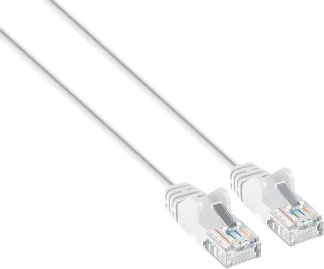 Alt view image 2 of 2 - Intellinet Cat6a U/UTP Slim Network Patch Cable, 5 ft., White, 10G, 500 MHz, 100% Copper, 30 AWG, RJ45, Stranded, Snag-free, Gold-plated Contacts