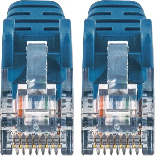 Alt view image 3 of 4 - Intellinet Cat6a U/UTP Slim Network Patch Cable, 7 ft., Blue, 10G, 500 MHz, 100% Copper, 30 AWG, RJ45, Stranded, Snag-free, Gold-plated Contacts