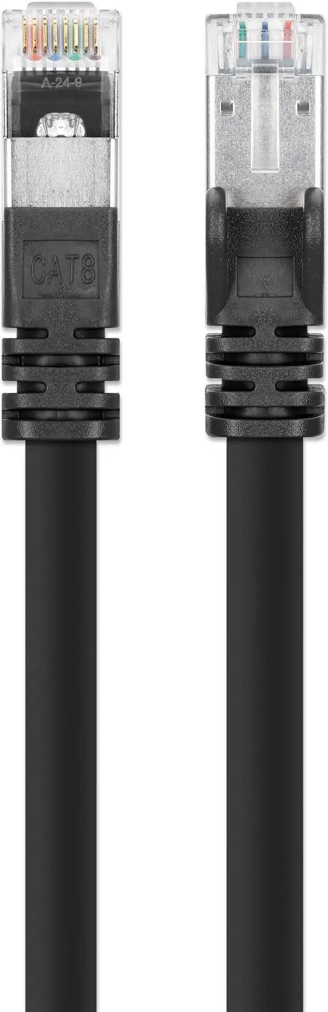 Alt view image 4 of 4 - Intellinet Cat8.1 S/FTP Network Patch Cable, 3 ft., Black, 40G, 2 GHz, 100% Copper, 24 AWG, RJ45, Stranded, Snag-free, Gold-plated Contacts