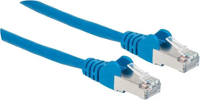 Alt view image 2 of 6 - Intellinet Cat6a S/FTP Network Patch Cable, 100 ft., Blue, 10G, 500 MHz, 100% Copper, 26 AWG, RJ45, Stranded, Snag-free, Gold-plated Contacts