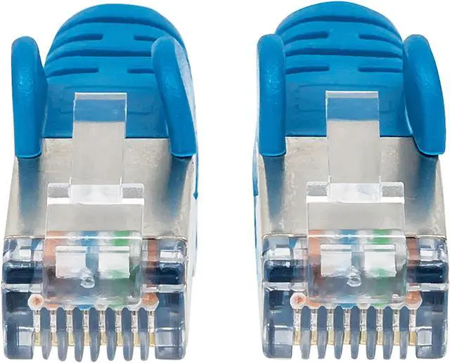Alt view image 4 of 7 - Intellinet Cat6a S/FTP Network Patch Cable, 25 ft., Blue, 10G, 500 MHz, 100% Copper, 26 AWG, RJ45, Stranded, Snag-free, Gold-plated Contacts