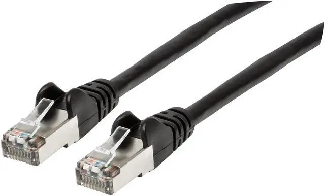 Alt view image 2 of 7 - Intellinet Cat6a S/FTP Network Patch Cable, 7 ft., Black, 10G, 500 MHz, 100% Copper, 26 AWG, RJ45, Stranded, Snag-free, Gold-plated Contacts