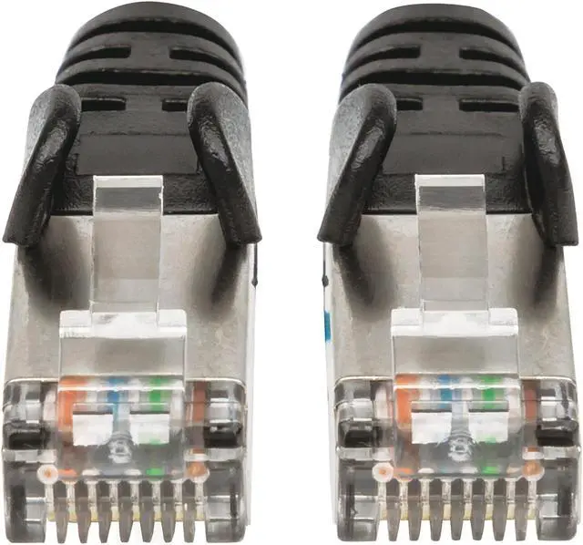 Alt view image 4 of 7 - Intellinet Cat6a S/FTP Network Patch Cable, 7 ft., Black, 10G, 500 MHz, 100% Copper, 26 AWG, RJ45, Stranded, Snag-free, Gold-plated Contacts