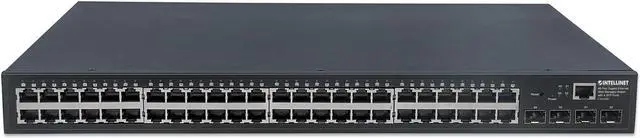 Alt view image 3 of 5 - Intellinet 48-Port Gigabit Ethernet Web-Managed Switch with 4 SFP Ports, 48 x 10/100/1000 Mbps RJ45 Ports + 4 x SFP, IEEE 802.3az Energy Efficient Ethernet, SNMP, QoS, VLAN, ACL, 19" Rackmount