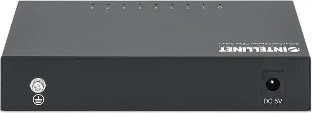 Alt view image 14 of 17 - Intellinet 8-Port Fast Ethernet Office Switch, Desktop Size, Metal, IEEE 802.3az (Energy Efficient Ethernet)
