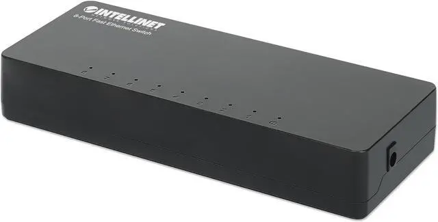 Intellinet 8-Port Ethernet Network Switch - Plug-and-Play, Eco-Friendly, 100 Mbps Speed, Ideal for Home & Small Business Networking - 561730