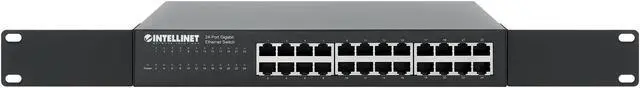 Alt view image 8 of 15 - Intellinet 24-Port Gigabit Ethernet Switch, 24 x 10/100/1000 Mbps RJ45 Ports, IEEE 802.3az Energy Efficient Ethernet, Desktop, 19" Rackmount