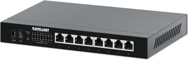 Switch Ethernet Gigabit 8 Porte PoE+ con 2 porte RJ45 Gigabit Uplink -  INTELLINET - I-SWHUB 8GP2U