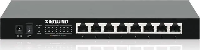 Alt view image 5 of 7 - Intellinet 8-Port 2.5G Ethernet PoE+ Switch, Eight 10/100/1000/2500 Mbps PSE PoE+ Ports, 100 W PoE Power Budget, Unmanaged, Desktop Format, Wall-mount Option, TAA compliant