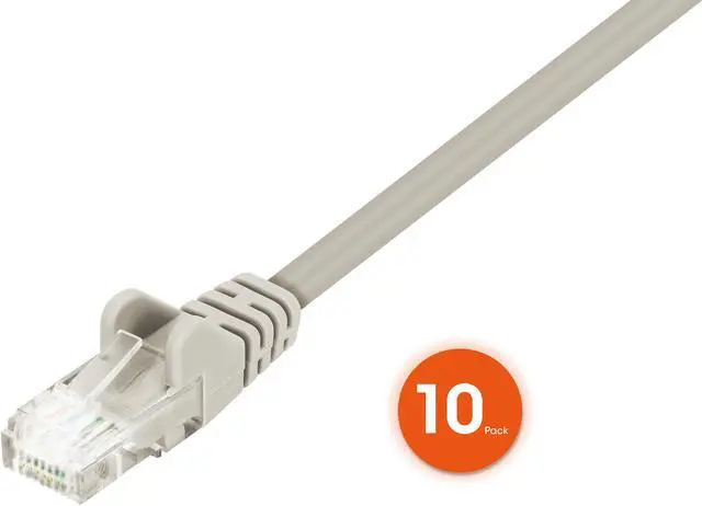 Alt view image 3 of 7 - Intellinet Cat6 U/UTP Slim Network Patch Cable, 0.5 ft., Gray, 10-Pack, 10G, 250 MHz, 100% Copper, 30 AWG, RJ45, Stranded, Snag-free, Gold-plated Contacts