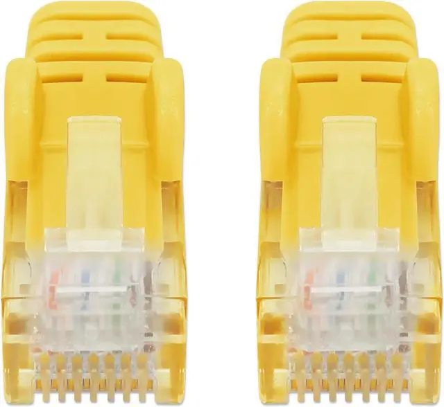Alt view image 2 of 2 - Intellinet Cat6 U/UTP Slim Network Patch Cable, 1.5 ft., Yellow, 10G, 250 MHz, 100% Copper, 30 AWG, RJ45, Stranded, Snag-free, Gold-plated Contacts