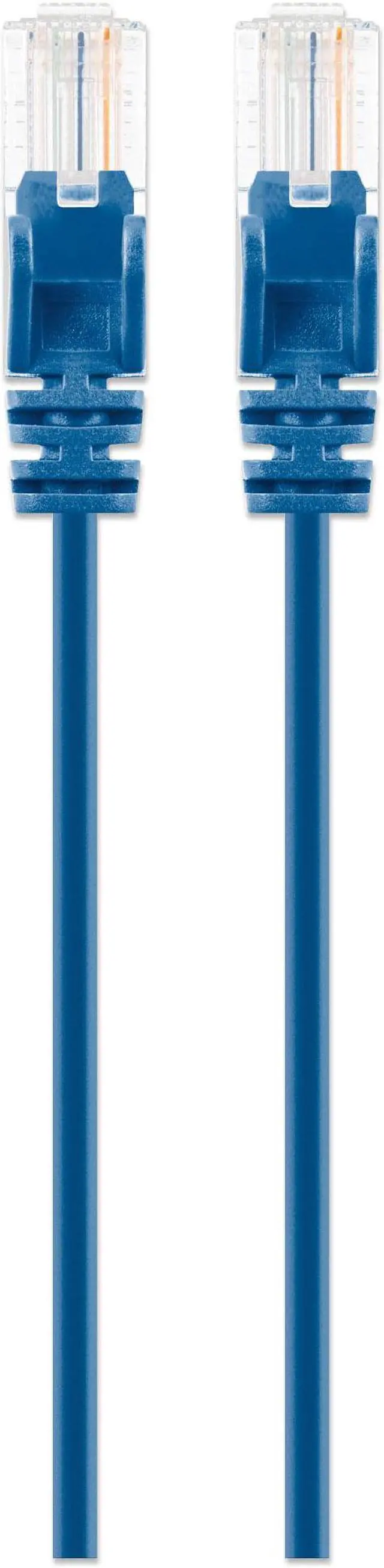 Alt view image 7 of 7 - Intellinet Cat6 U/UTP Slim Network Patch Cable, 5 ft., Blue, 10G, 250 MHz, 100% Copper, 30 AWG, RJ45, Stranded, Snag-free, Gold-plated Contacts