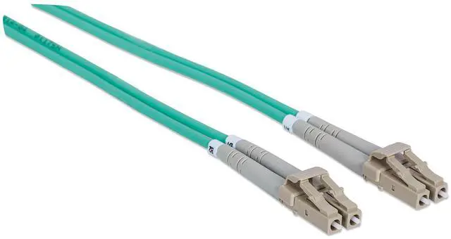 Alt view image 5 of 8 - Intellinet Fiber Optic Patch Cable, Duplex, Multimode, LC/LC, 50/125 Âµm, OM3, 1.0 m (3.0 ft.), Aqua