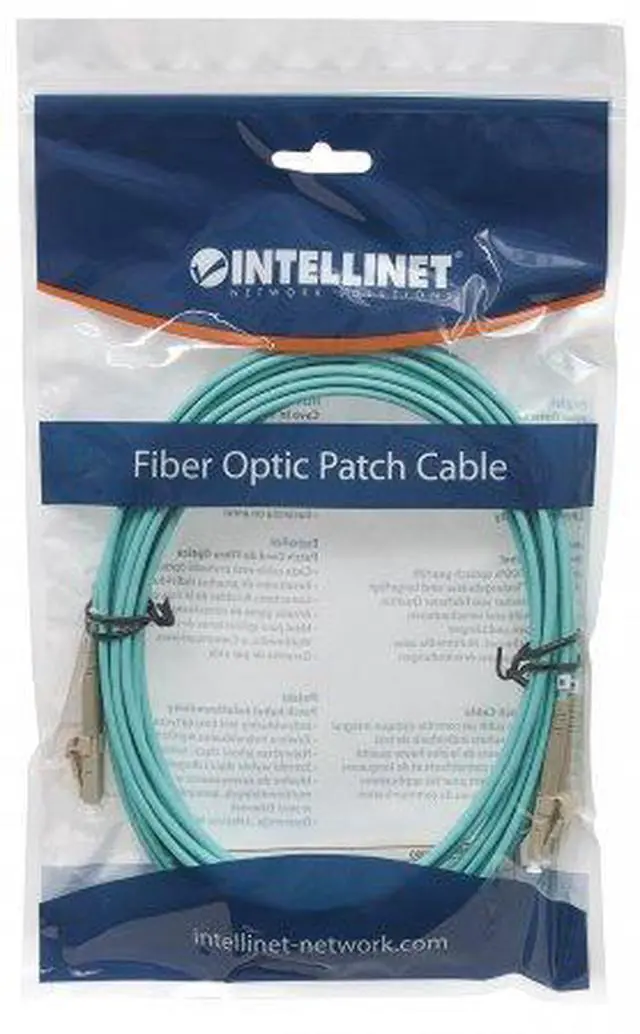 Alt view image 8 of 8 - Intellinet Fiber Optic Patch Cable, Duplex, Multimode, LC/LC, 50/125 Âµm, OM3, 1.0 m (3.0 ft.), Aqua
