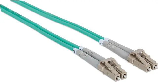 Alt view image 6 of 9 - Intellinet Fiber Optic Patch Cable, Duplex, Multimode, LC/LC, 50/125 Âµm, OM3, 5.0 m (14.0 ft.), Aqua