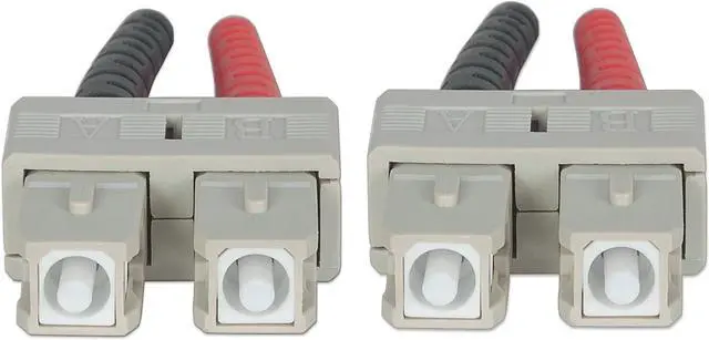 Alt view image 3 of 5 - Intellinet Fiber Optic Patch Cable, Duplex, Multimode, SC/SC, 50/125 µm, OM3, 3.0 m (10.0 ft.), Aqua