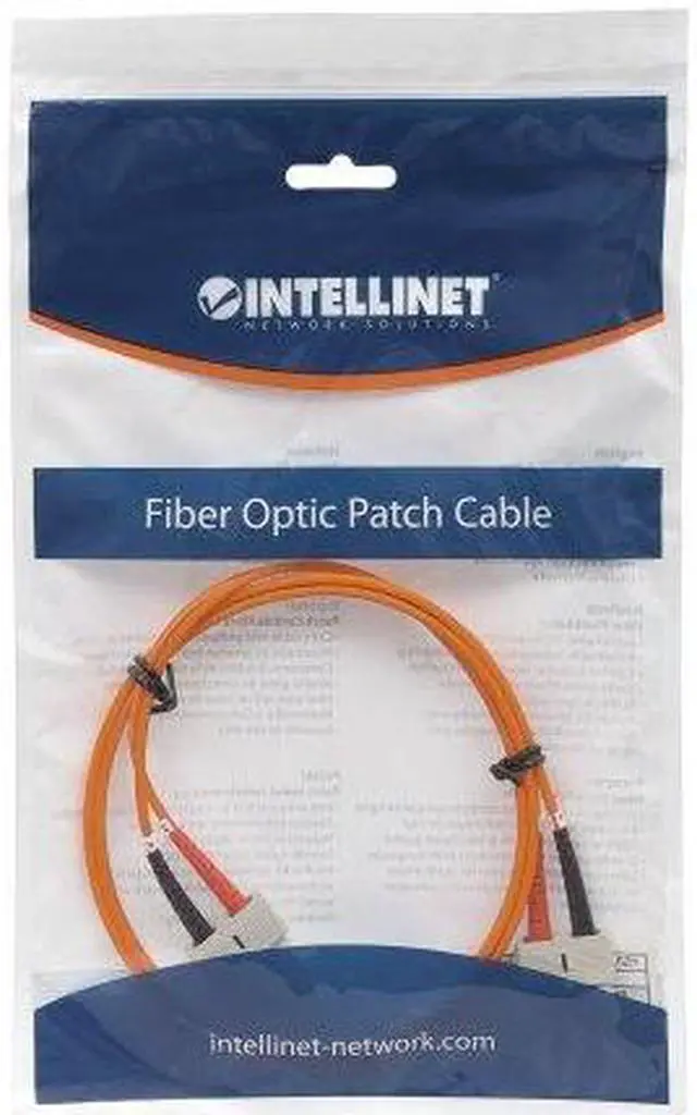 Alt view image 4 of 4 - Intellinet Fiber Optic Patch Cable, Duplex, Multimode, SC/SC, 62.5/125 Âµm, OM1, 2.0 m (7.0 ft.), Orange