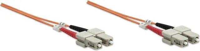 Alt view image 2 of 4 - Intellinet Fiber Optic Patch Cable, Duplex, Multimode, SC/SC, 62.5/125 µm, OM1, 3.0 m (10.0 ft.), Orange