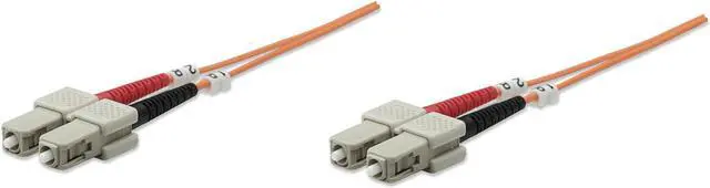 Main image of Intellinet Fiber Optic Patch Cable, Duplex, Multimode, SC/SC, 62.5/125 µm, OM1, 5.0 m (14.0 ft.), Orange