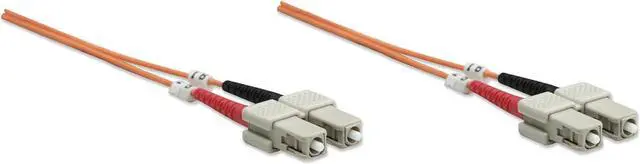Alt view image 2 of 4 - Intellinet Fiber Optic Patch Cable, Duplex, Multimode, SC/SC, 62.5/125 µm, OM1, 5.0 m (14.0 ft.), Orange