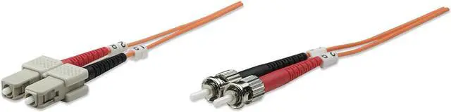 Main image of Intellinet Fiber Optic Patch Cable, Duplex, Multimode, ST/SC, 62.5/125 µm, OM1, 2.0 m (7.0 ft.), Orange